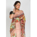 Premium Quality Silk Linen Saree With Kalamkari Digital Print All Over And Zari Weaving Border (KR151)